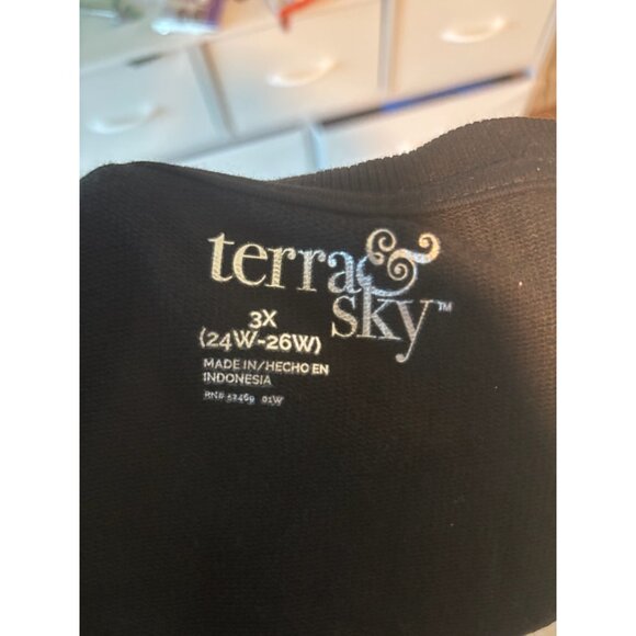 Terra & Sky NWT Plus Size 3X Black Sweatshirt Long Sleeve Pullover Top - Picture 4 of 8